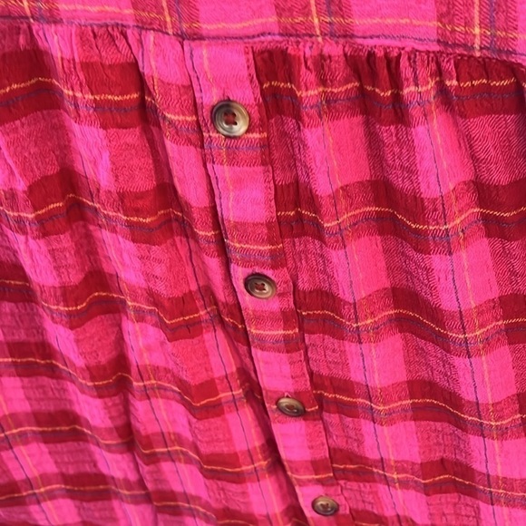 NWOT Anthropologie Women’s Pink And Yellow Blouse Size Large - Picture 6 of 10